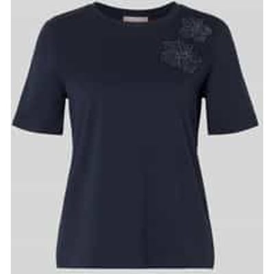 T-shirt met florale applicaties en ronde hals