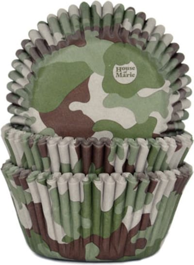 House of Marie Cupcake Vormpjes - Camouflage - pk/50 - Baking Cups voor Muffins en Cupcakes