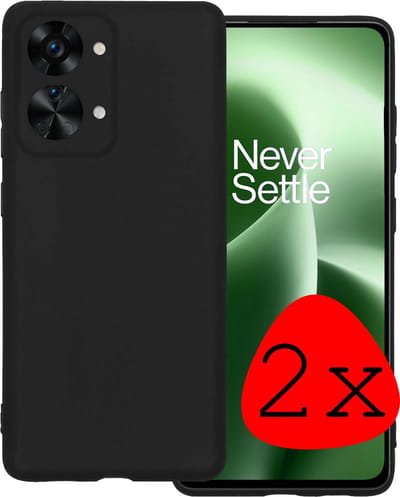 Hoesje 2 Stuks - Geschikt voor OnePlus Nord 2T - Sterk & Shockproof - Case Siliconen - Back Cover - Telefoon Hoes - Zwart