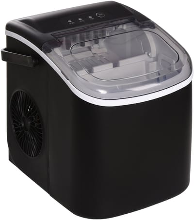 Ijsblokjesmachine - Ijsblokjesdispenser - Compact Tafelmodel - Snel Ijs - Voor Thuis en Feestjes - 29,4x22,2x29 cm - Zwart