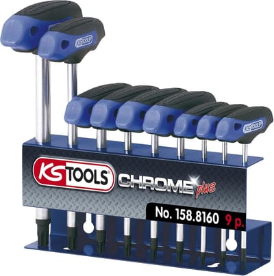 T-Greep Stiftsleutelset - Torx Sleutels - Precisiewerk - Gehard Staal - 9-Delig - Blauw