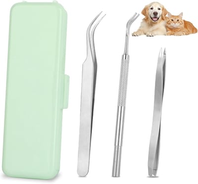 Famanu - Tekentang voor honden, katten en mensen, eenvoudige en veilige tekenverwijderaar voor kinderen en huisdieren, teken verwijderen, tekentang voor mensen, huisdieren tekenpincet, tekenkaart