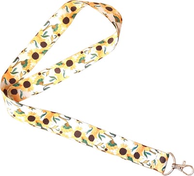 Zonnebloemen Wit - Sleutelkoord - Lanyard 48 cm