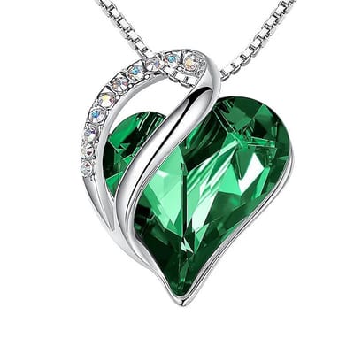 QoF Kristal Hart Groen – Ketting Lengte 45cm