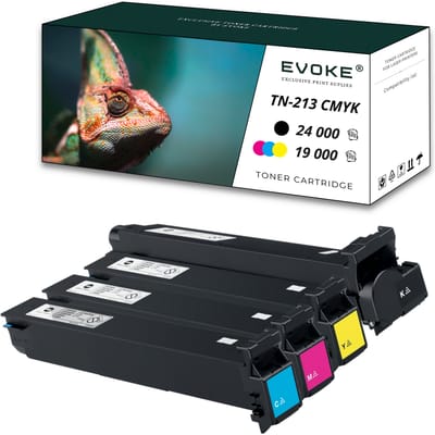 Evoke Compatibele Toner voor Konica Minolta Tn-213 Tn213 A0D7152 4X Cmyk: Zwart, Cyaan, Magenta, Geel 81000 Pagina's Bizhub C203 C253 C353