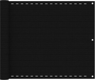 vidaXL - Balkonscherm - 75x300 - cm - HDPE - zwart