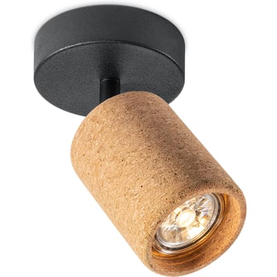 Home Sweet Home - Vintage stijl Plafondspots - Natural - Metaal en Kurk Spotlights - 9.5 x 10 x 16cm - GU10 fitting - Voor woonkamer en slaapkamer