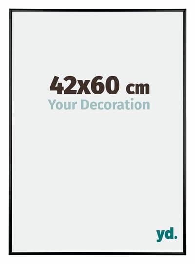 Your Decoration - Fotolijst 42x60 cm - Aluminium - Zwart Hoogglans - Kent