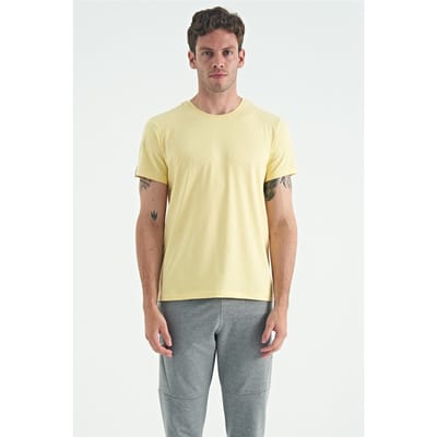 Heren Katoenen Elasthaan Ronde Hals T-Shirt