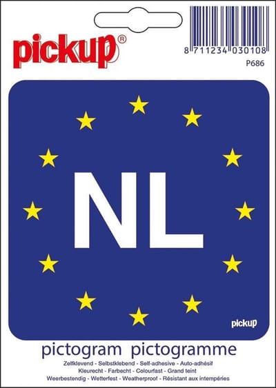 Pickup Pictogram 10x10 cm - Europese vlag met NL