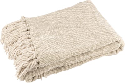 J-Line deken Chenille - polyester - grijs