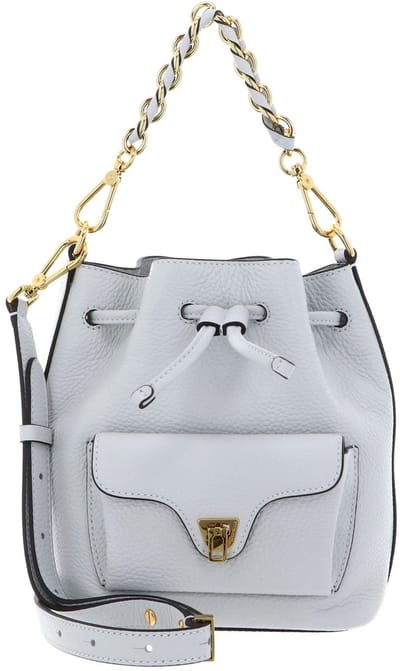 COCCINELLE Leren schoudertas Beat Generatio Bucket Bag Snow Lichtgrijs