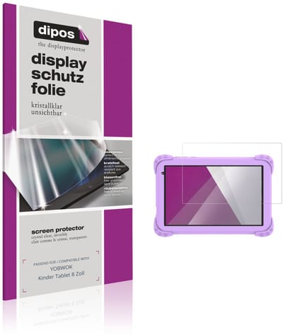 dipos – 2x Beschermfolie geschikt voor YOBWOK Kinder Tablet 8 Inch | Krasbestendige & heldere Screenprotector Ultra-Thin