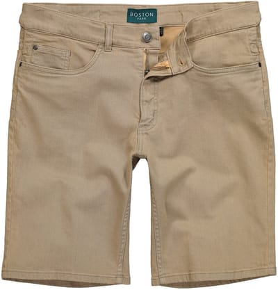 Boston Park - Heren - Colorjeans-Bermuda 5-pocket elastische tailleband - Zand - Maat 58