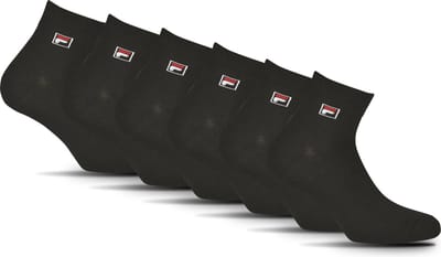 FILA Klein Logo op de enkel Enkelsokken - Maat 39/42 - 6 Pack - Zwart