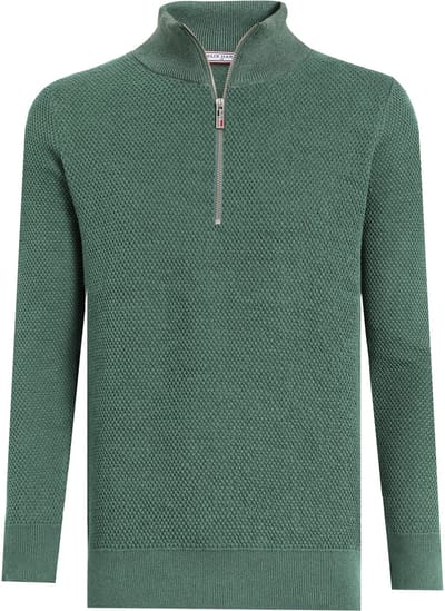 Felix Hardy Pullover Met Halve Rits - 100% Katoen Heren Groen - 2Xl