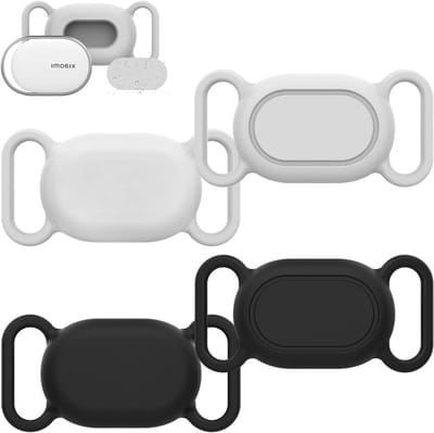 4 Stuks Silicone Hoes Geschikt voor Xiaomi Smart Tag - Krasbestendig, Waterdicht en Ideaal voor Honden en Katten - Dierenlocators en Verliespreventie in Wit/Zwart