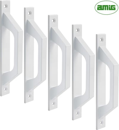 AMIG Deurgreep Schuifdeur – 198 x 25mm – Aluminium – Loftdeur - Wit - 5 Stuks