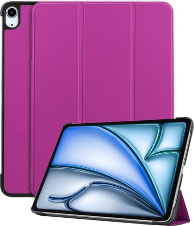 Hoesje - Geschikt voor Apple iPad Air (2024/2025/2026) - 11 inch - Dun & Stevig - Hardcover Book Case - Trifold Bookcase Hoes - Hard Cover - Tablethoes - Paars