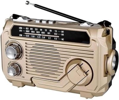 Draagbare Radio - Ontvanger Muziekspeler - Noodsituaties Muziek - Zonne- en Handmatige Oplaadfunctie - 20 x 13 x 8 cm