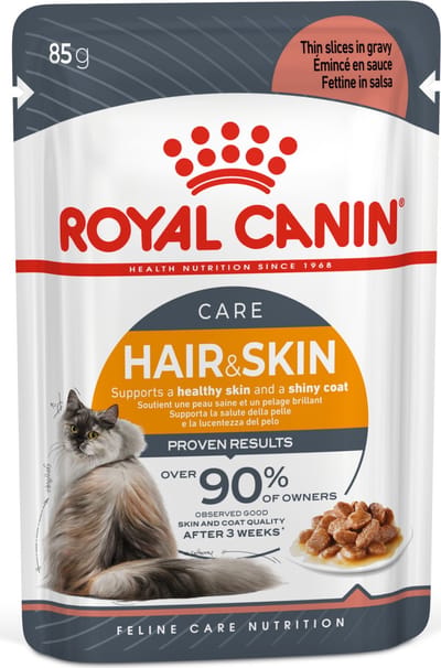 Royal Canin Hair & Skin Care - Katten natvoer - 8x12x85 g - In Gravy