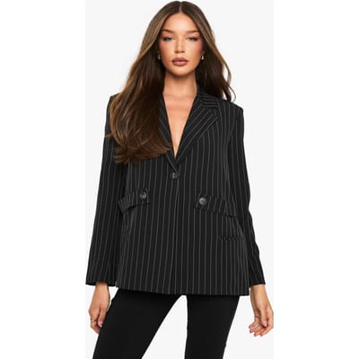 boohoo Dames Pocket Detail Oversized Boxy Blazer | Black | Maat: 8