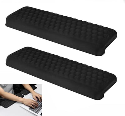 Armsteun op tafel met spons voor pols- en elleboogsteun, verlicht onderarmdruk, geschikt voor thuis en kantoor, 2 stuks in zwart, ergonomisch design