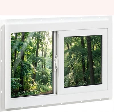 Kelderraam Vervanging - Schuifraam Badkamer - Ventilatie Verbeteren - Gehard Glasplaat - 60x60 cm - Wit