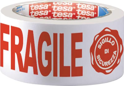 Tesa verpakkingsplakband: FRAGILE, ft 50 mm x 66 m 36 stuks