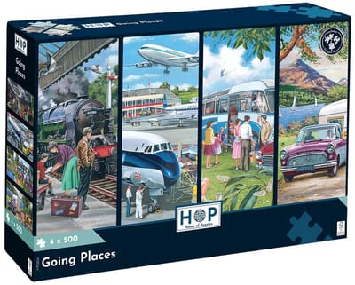 The House of Puzzles Going Places Puzzle - 4 x 500 Piece.