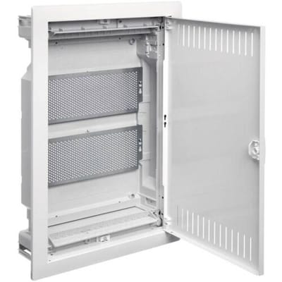Hager VU24NWB VU24NWB Multimediaverdeelkast Inbouw (in muur) Aantal groepen: 12 Aantal rijen: 2 Inhoud: 1 stuk(s)
