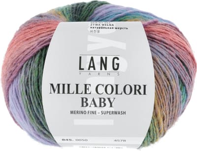 Lang Yarns Mille Colori Baby - 50 geel/blauw/paars - Merinogaren