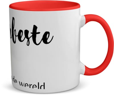 Akyol - voor de allerbeste oma van de wereld koffiemok - theemok - rood - Oma - de beste oma - verjaardagscadeau - verjaardag - cadeau - cadeautje voor oma - oma artikelen - kado - geschenk - gift - 350 ML inhoud