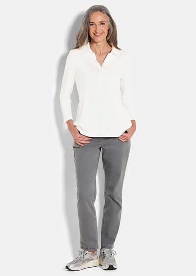 Tuniek van viscose-jersey - gebroken wit - Gr. 40 van Goldner Fashion