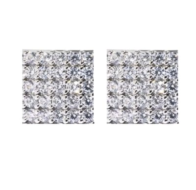 Magneet oorbellen zilverkleur- Strass- 2 cm- geen gaatje- Charme Bijoux