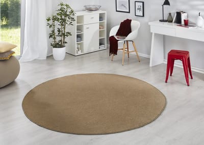 Flycarpets Rond Uni Laagpolig Effen Vloerkleed - Fancy - Bruin 200cm rond Ø