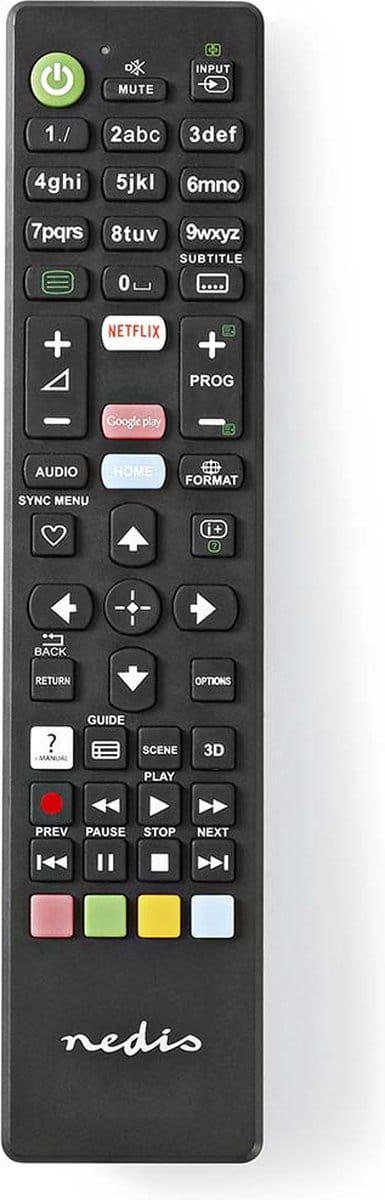 Nedis Vervangende Afstandsbediening - Geschikt voor: Sony - Vast - 1 Apparaat - Amazon Prime / Netflix Knop / Youtube Knop - Infrarood - Zwart