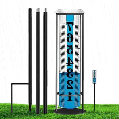 Regenmeter Tuin - Watermeter Weer - Neerslag Meten - Robuuste PVC Constructie - 27 cm Hoog - Meerkleurig