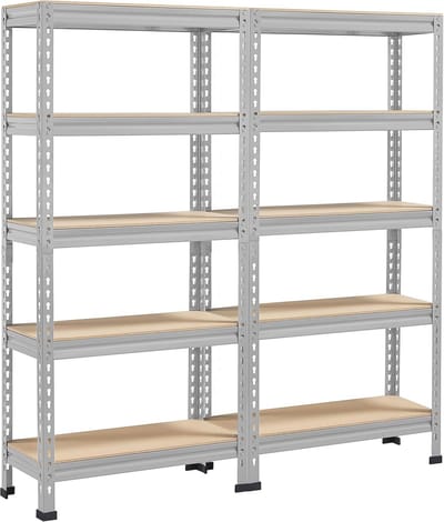 Hoekplanken Metalen Opbergrekken voor Zware Lasten - 1500 kg Belastbaar - 140 x 30 x 150 cm