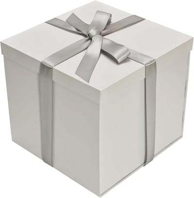 Witte geschenkdoos - Cadeauverpakking met deksel - Cadeaus presenteren - Versterkte hoeken - 22 x 22 x 205 cm - Wit