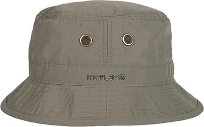 Hatland - Waterbestendige UV Bucket hoed voor heren - Kasai - Olijfgroen - maat M (57CM)