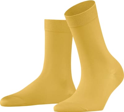 FALKE Cotton Touch eenkleurig katoen sokken dames geel - maat 39-42