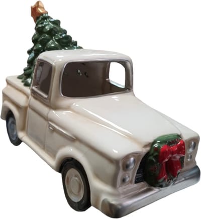 House of Seasons Decoratieve beeld Auto met kerstboom, Led ,Wit L20 x B10 x H19cm