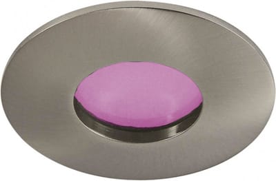 IP44 Inbouwspot Pia met Philips HUE White and Color - inbouwspot - Nikkel / mat - rond - voor badkamer / overkapping / buiten - IP44 - GU10 - Buitendiameter: 85MM - boorgat: 70-76MM - min. Inbouwdiepte: 90MM