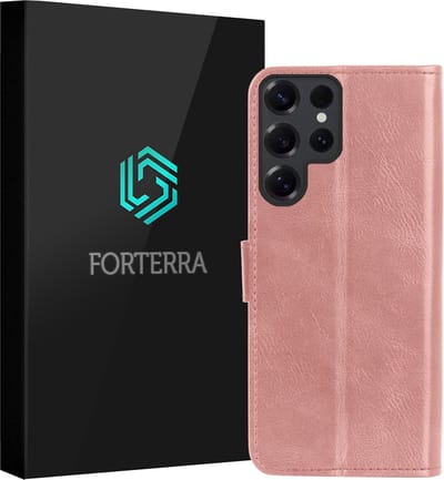 Hoesje Geschikt voor Samsung Galaxy S25 Ultra - Luxe Bookcase - Walletcase Hoes - Portemonnee - Cover - Rosé goud