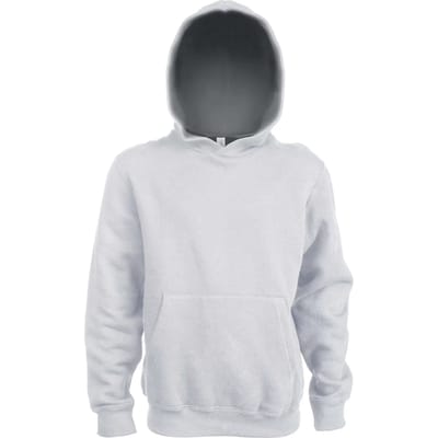 Kariban Kinder hooded sweater met gecontrasteerde capuchon K453 - White / Fine Grey - 6/8 Y (6/8 ans)