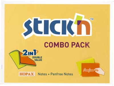 Stick'n Sticky Notes - 76x101mm - Mango - 50 Memoblaadjes - 3 Penvrije Memoblaadjes