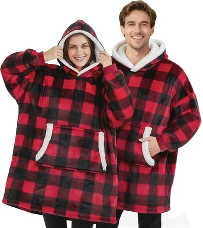 Oversized hoodie voor volwassenen - Super zacht en warm Cosy Sherpa Giant deken hoodie voor heren, dames en tieners
