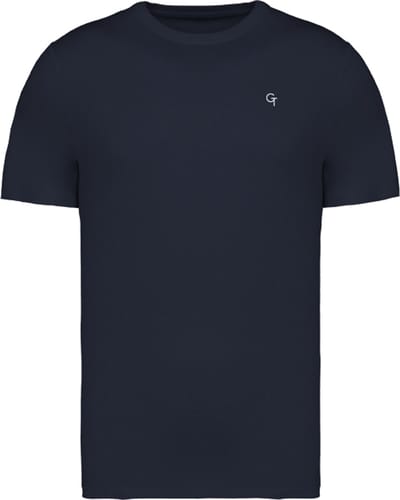 G-TOWN T-Shirt Heren – Small Logo Essential – Navy Blue – Biologisch Katoen – Regular Fit