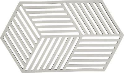 Zone Denmark Pannenonderzetter Hexagon – Onderzetters Pannen – Hittebestendig tot 250°C – Vaatwasserbestendig – Siliconen – 24 x 14 x 0,9 cm – Warm Grey